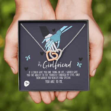 to my girlfriend Interlocked Heart Necklace Romantic Gifts For Girlfriend, Best Simple Gifts For Girlfriend, Jewelry For Girlfriend, Creative Birthday Gifts, Girlfriend Hearts Necklace, Gifts for her